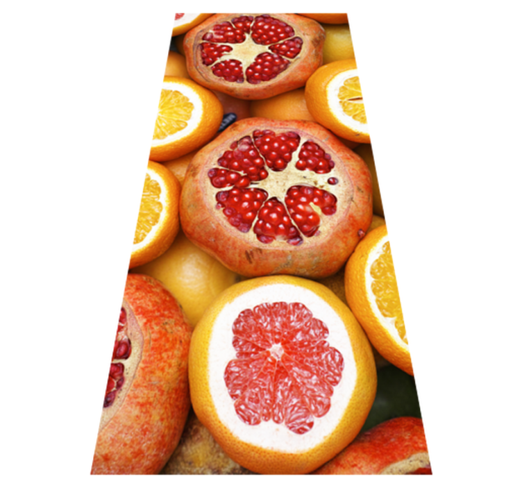 Alfombra vinílica cocina frutas en rodajas - TenVinilo