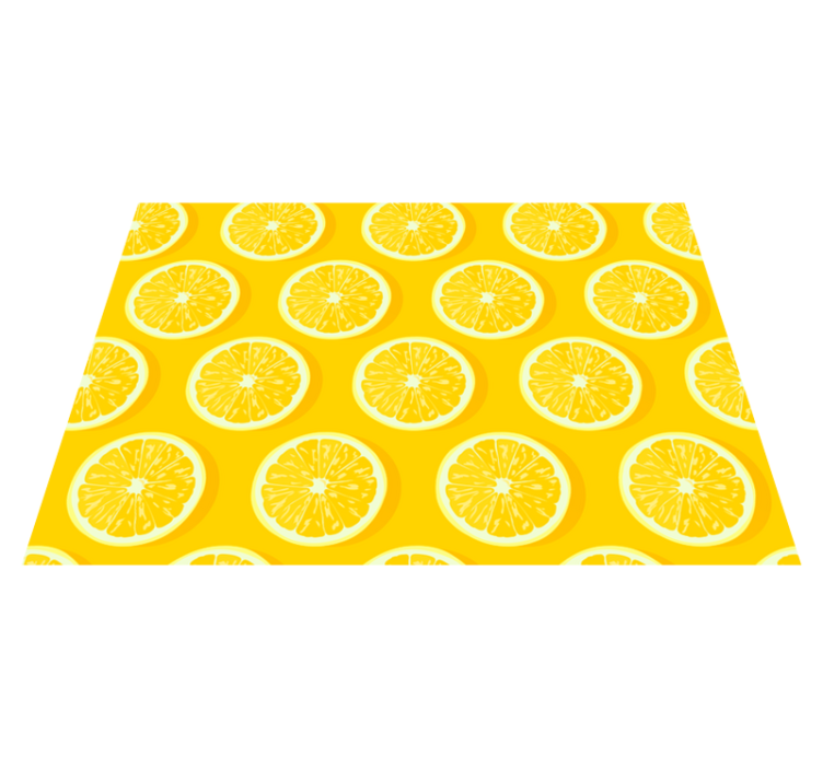 Alfombra vinílica cocina limones en rodajas - TenVinilo