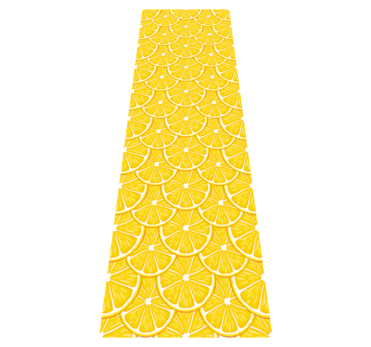 Alfombra vinílica cocina patrón naranja frigorífico - TenVinilo