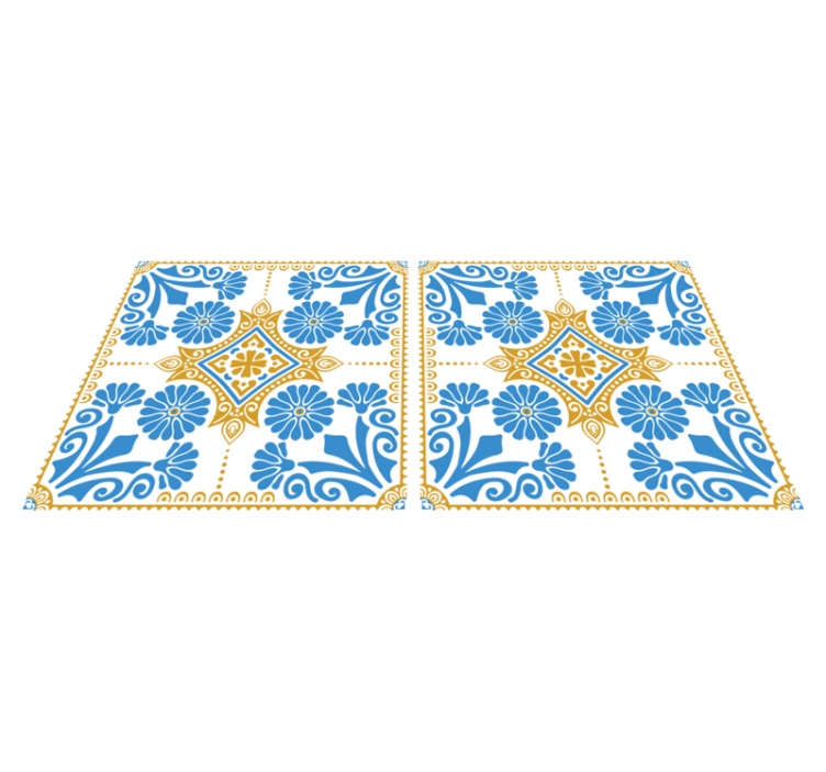 Alfombra vinílica cocina diseño de baldosas morunas - TenVinilo
