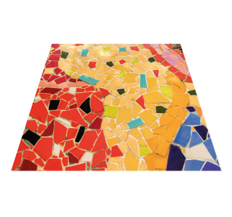 Alfombra vinílica cocina mosaico cerámico de colores - TenVinilo