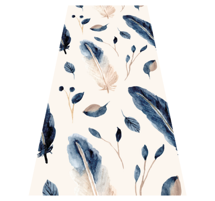 Alfombra vinílica cocina hojas y plumas voladoras - TenVinilo