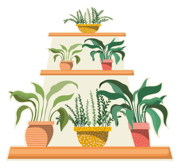 Alfombra vinílica cocina estante de plantas acuáticas - TenVinilo