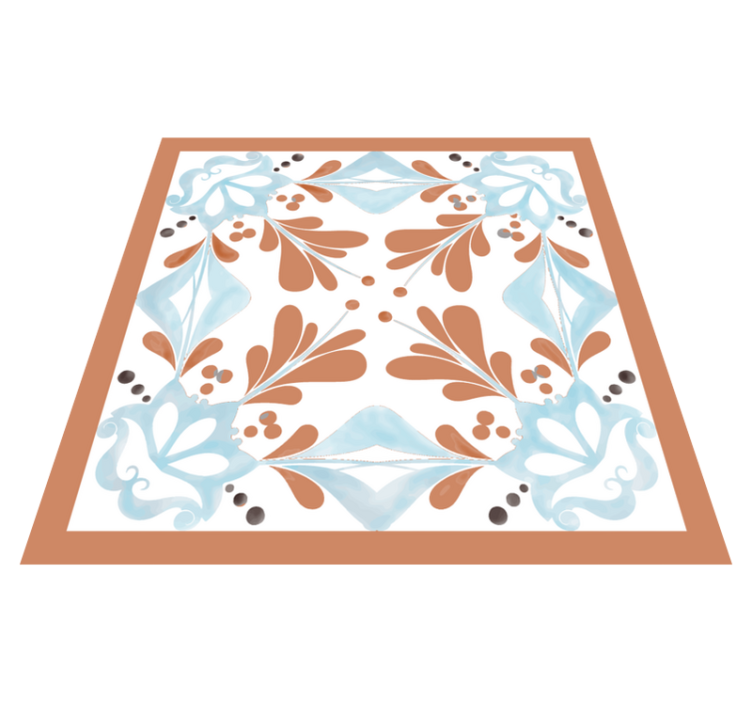 Alfombra vinílica cocina azulejos florales mediterráneos - TenVinilo