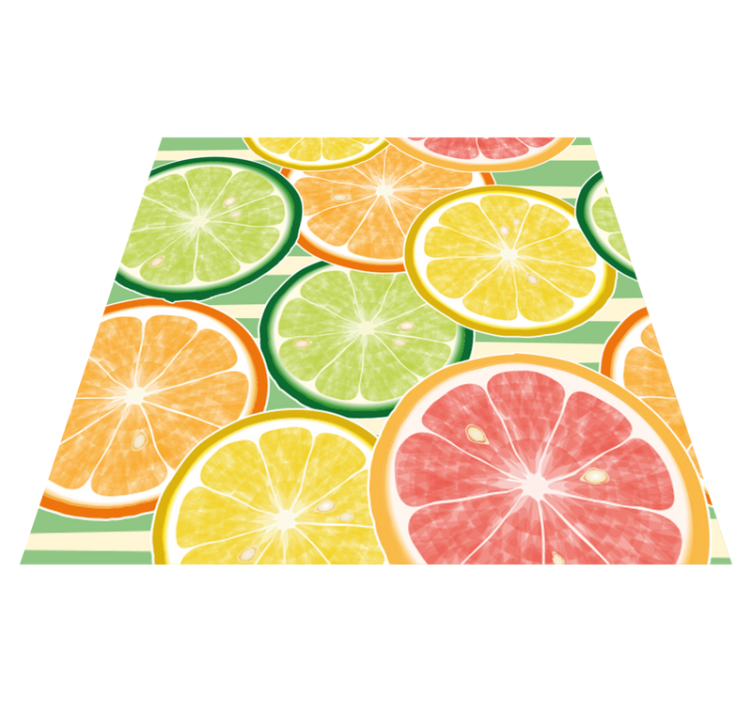 Alfombra vinílica cocina pegatinas de azulejos cítricos - TenVinilo
