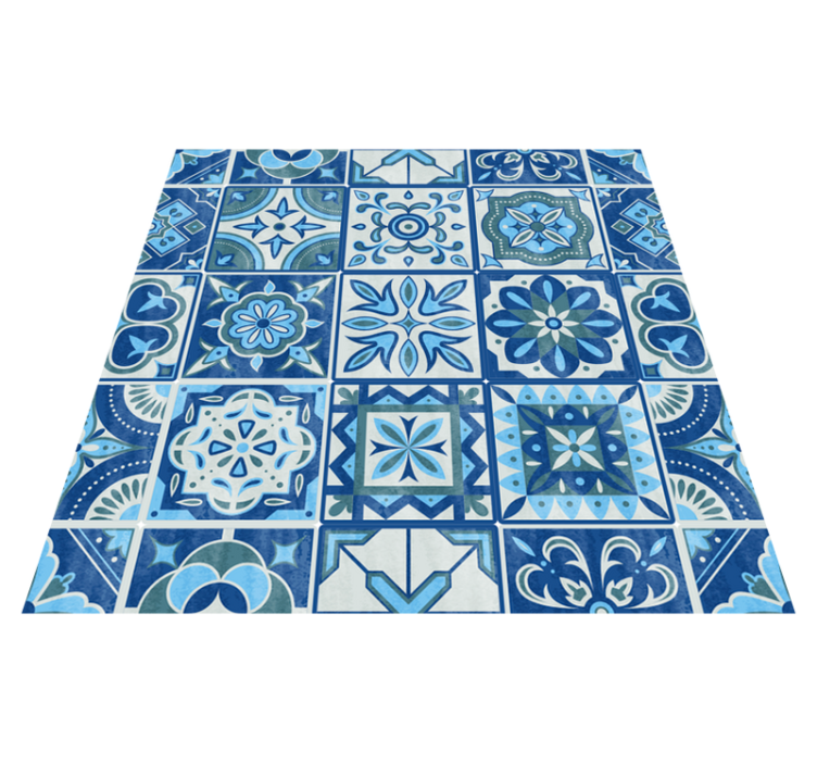 Alfombra vinílica cocina adhesivo azulejos talavera - TenVinilo