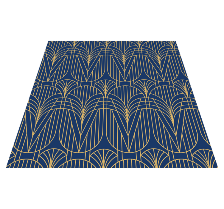 Alfombra vinílica cocina con diseño art déco dorado - TenVinilo