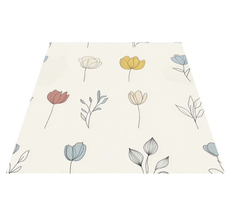 Alfombra vinílica cocina diseño de flores - TenVinilo