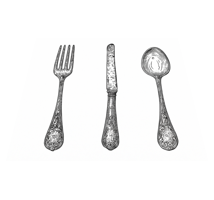 Alfombra vinílica cocina cutlery gris - TenVinilo