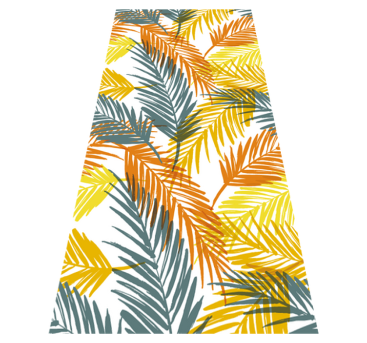 Alfombra vinílica cocina diseño tropical hojas palmera - TenVinilo