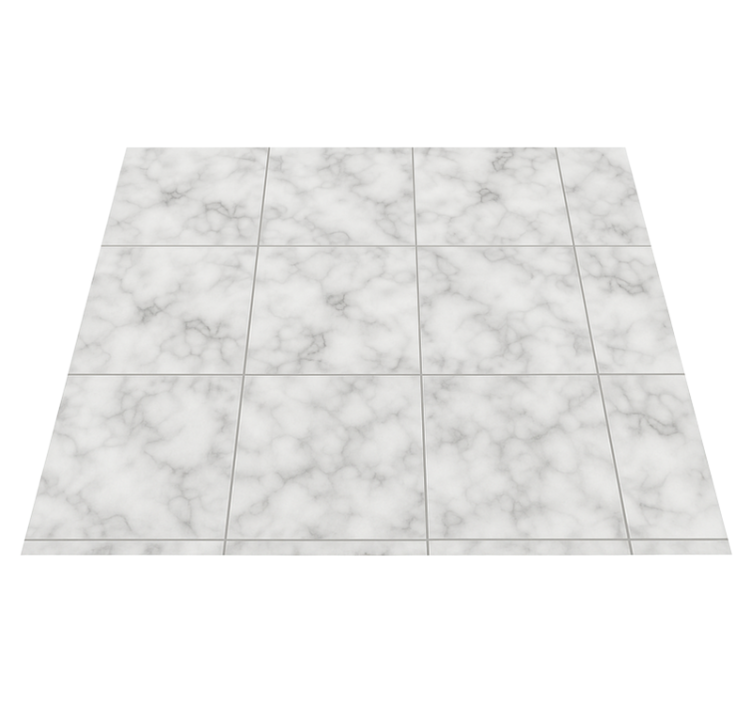 Alfombra vinílica cocina azulejo cuadrado mármol blanco - TenVinilo