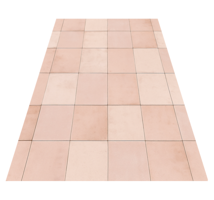 Alfombra vinílica cocina patrón de azulejos rosa - TenVinilo
