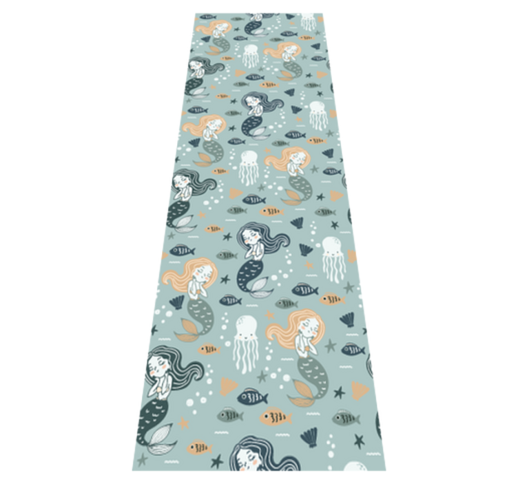 Alfombra vinílica dormitorio patrón sirena mágica - TenVinilo