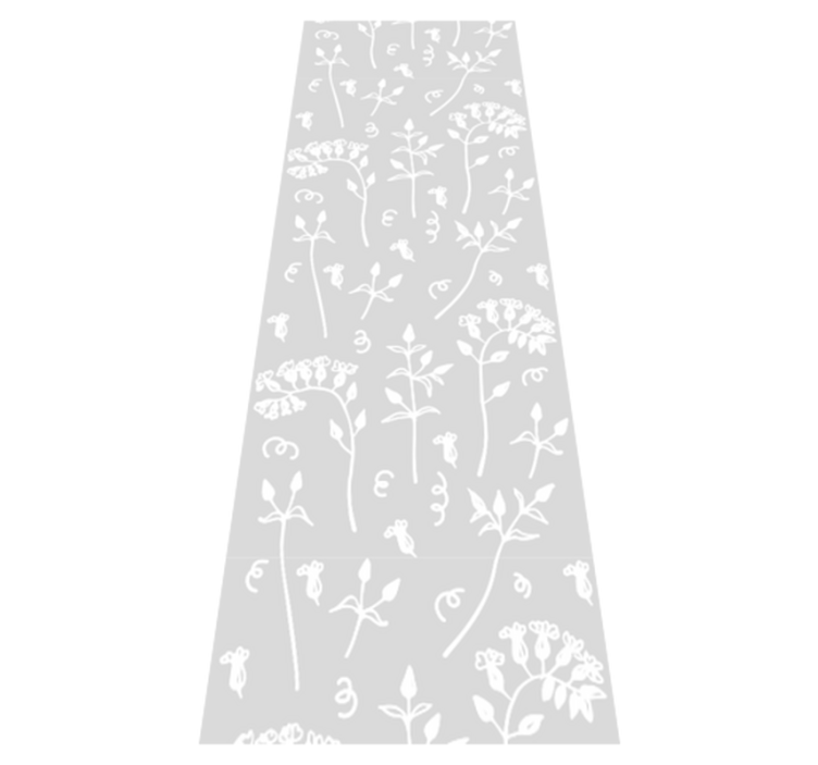 Alfombra vinílica oficina flores dibujadas - TenVinilo