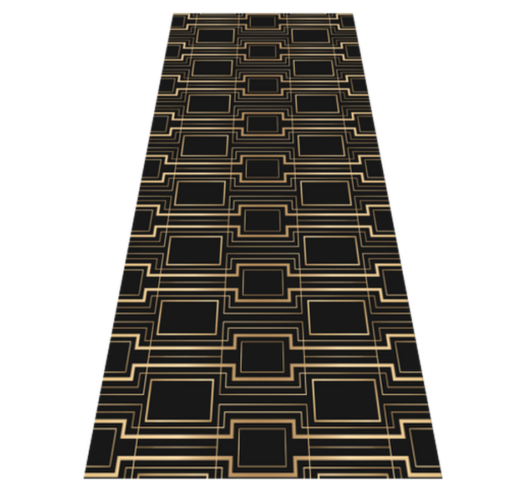 Alfombra vinílica oficina patrón de marcos dorados - TenVinilo