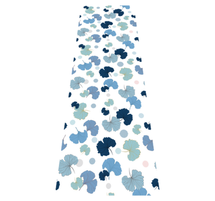 Alfombra vinílica oficina hoja de ginkgo azul - TenVinilo
