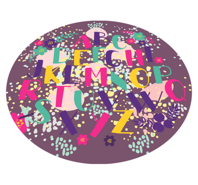 Alfombra vinílica infantil abecedario floral - TenVinilo