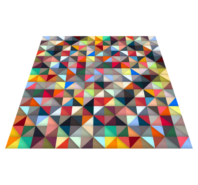 Alfombra vinílica mosaico triangular colorido - TenVinilo