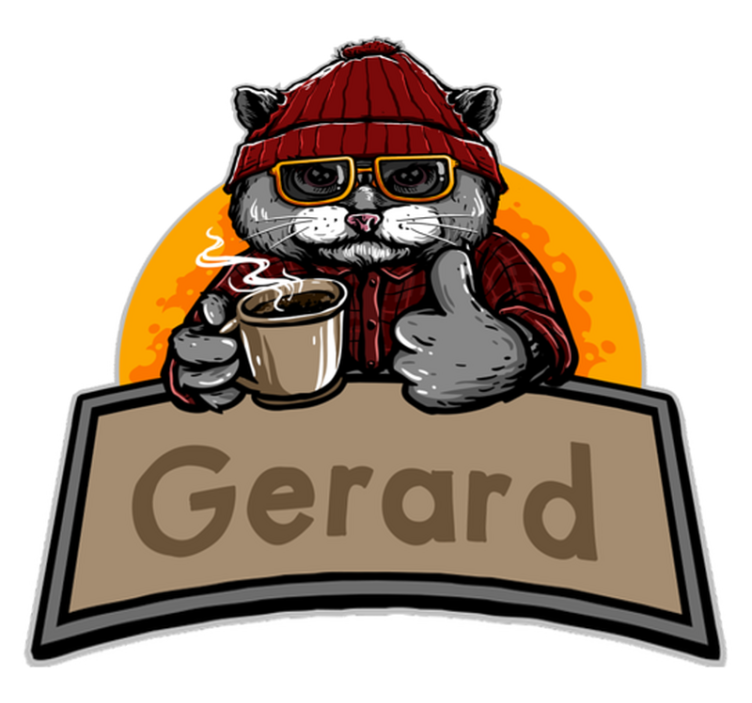 Alfombra vinílica animales gato vintage con nombre - TenVinilo