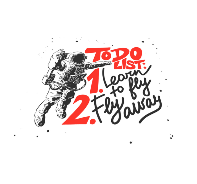 Alfombra vinílica cuadrada frase astronauta - TenVinilo