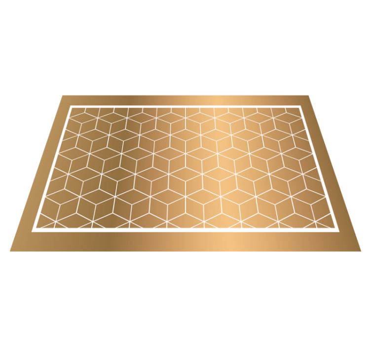 Alfombra de vinilo ilusión cuboide geométrica - TenVinilo