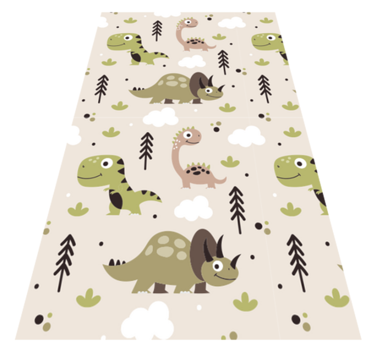 Alfombra pvc infantil verde dinosaurios para niños - TenVinilo
