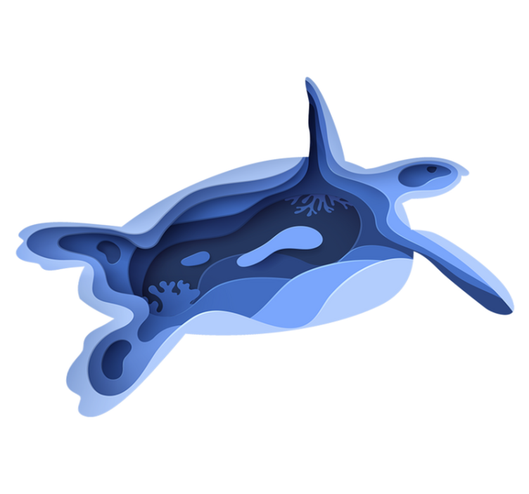 Alfombra vinílica animales forma de tortuga marina - TenVinilo