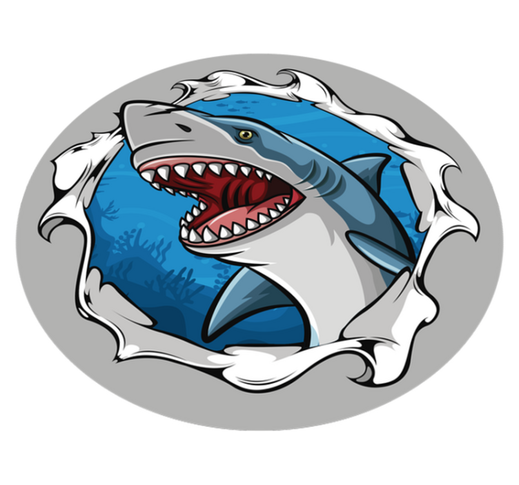 Alfombra vinílica animales gran tiburón 3d - TenVinilo