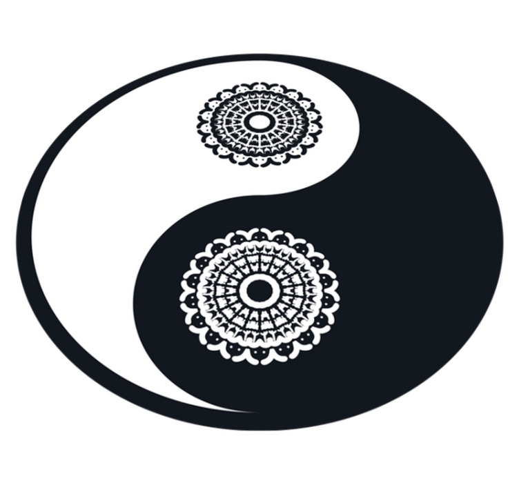 Alfombra vinílica mandala yin yang mandala - TenVinilo