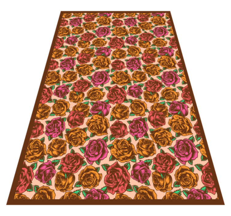 Alfombra vinílica flores rosa estampada - TenVinilo