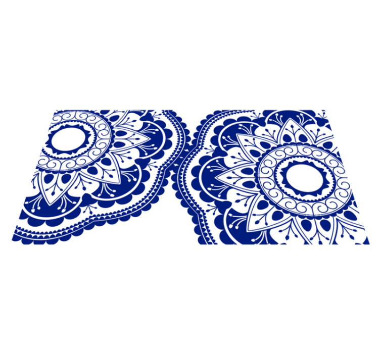 Alfombra vinílica mandala patrón azul marino - TenVinilo