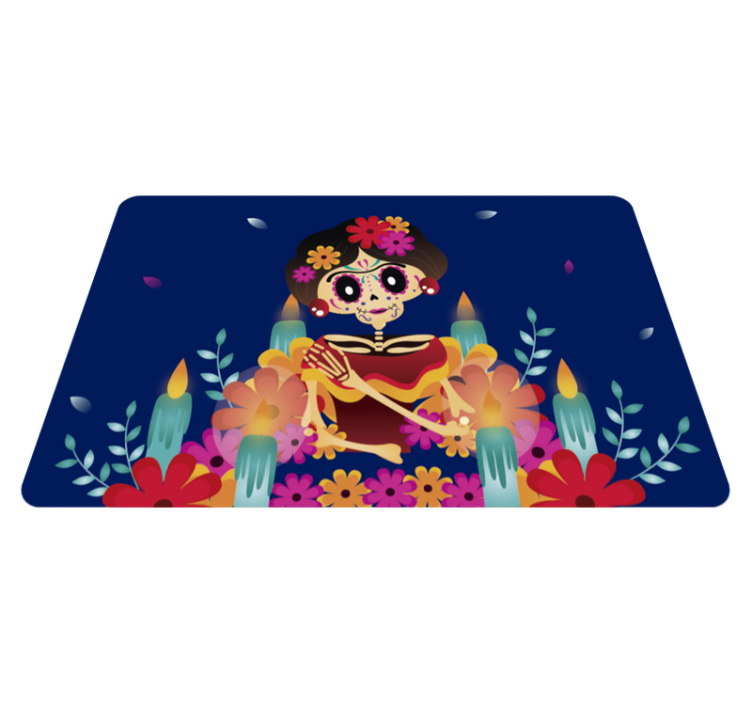 Alfombra vinílica Halloween esqueleto festivo - TenVinilo