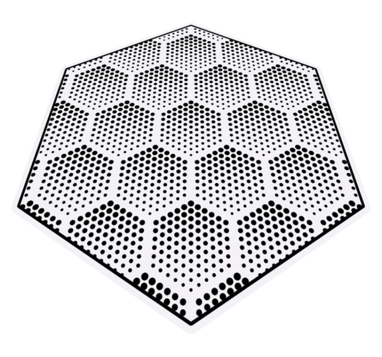 Alfombra vinílica geométrica patrón de puntos hexagonales - TenVinilo
