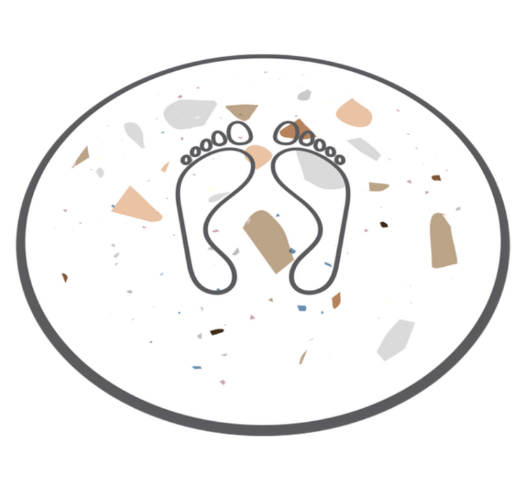 Alfombra vinílica baño huella abstracta - TenVinilo