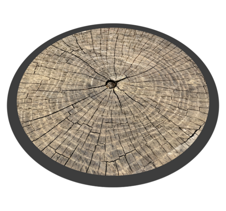 Alfombra vinílica imitación madera sección de tronco - TenVinilo