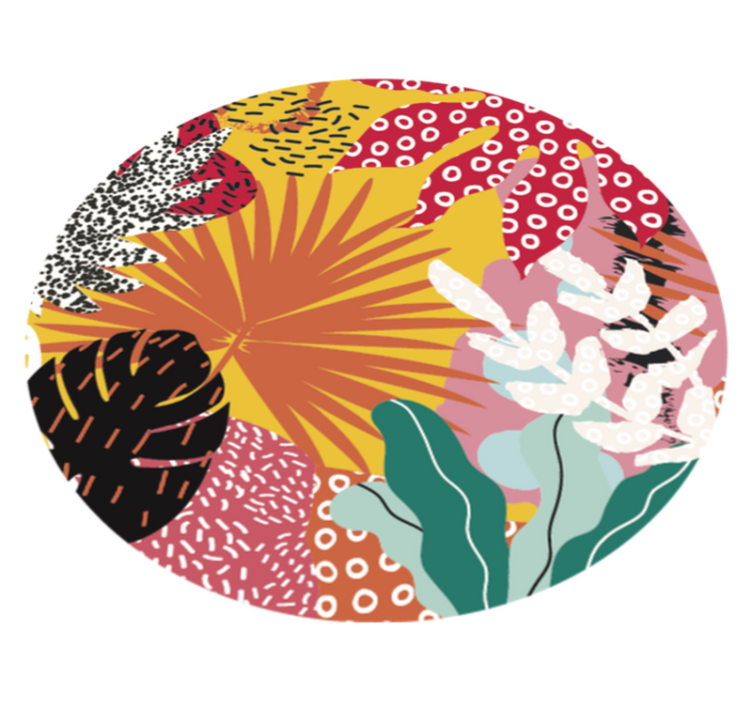 Alfombra vinilo flores armonía botánica tropical - TenVinilo