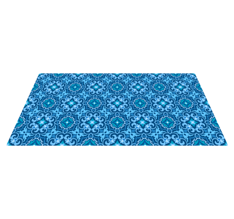 Alfombra hidráulica patrón azul ornamental - TenVinilo