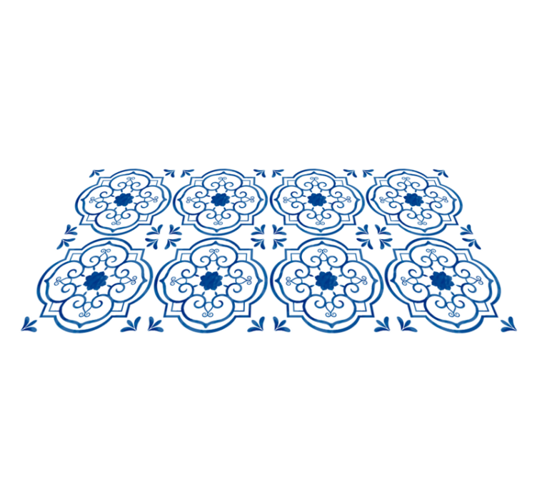 Alfombra hidráulica motivo de azulejo adornado - TenVinilo