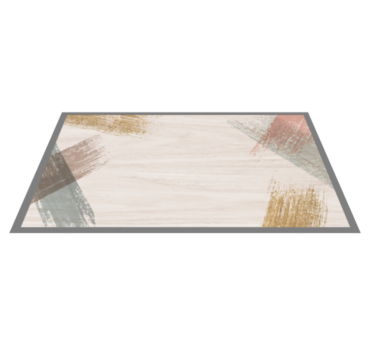 Alfombra vinílica beige madera trazos pintura - TenVinilo