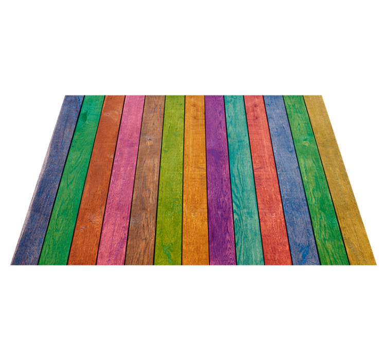 Alfombra vinílica madera tablones multicolor - TenVinilo