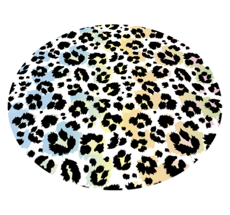 Alfombra vinilo salón leopardo colores azul y amarillo - TenVinilo