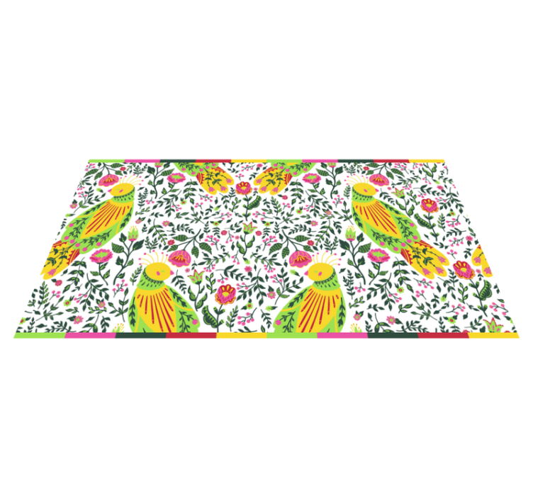 Alfombra vinílica flores patrón de loro floral - TenVinilo