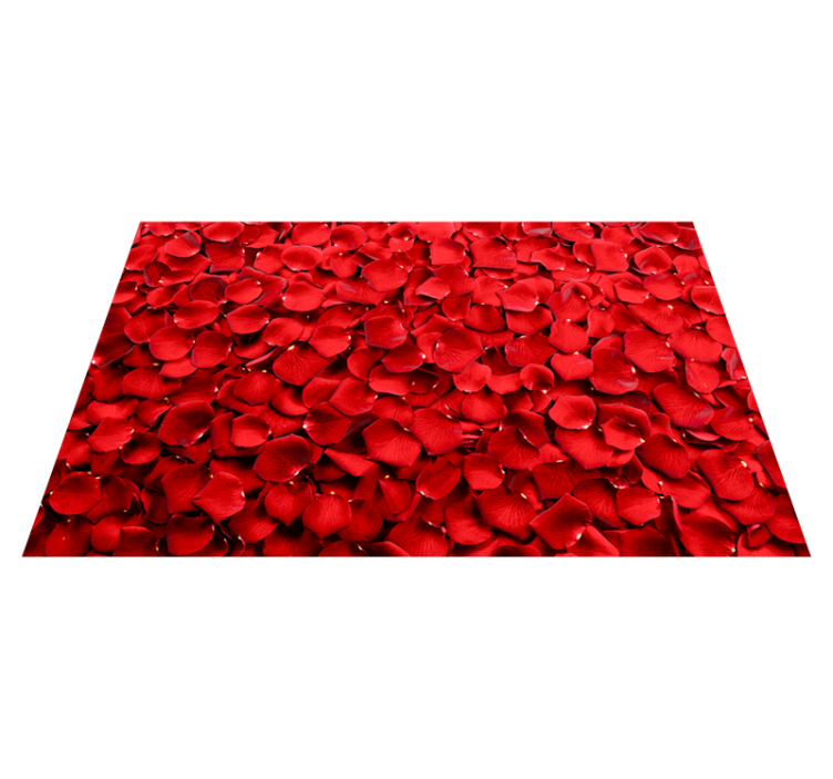 Alfombra vinílica flores conjunto de pétalos rojos - TenVinilo