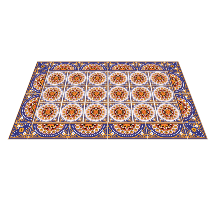 Alfombra hidráulica patrón de mosaico mandala - TenVinilo