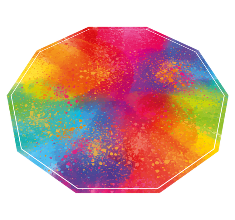 Alfombra vinílica efecto mármol hexágono salpicado colorido - TenVinilo
