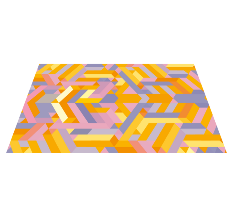 Alfombra vinilo baño superposición de patrones geométricos - TenVinilo