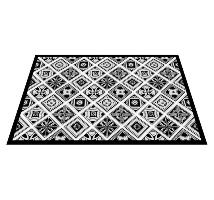 Alfombra vinílica cocina azulejos negros - TenVinilo