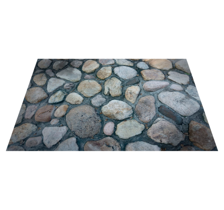 Alfombra vinílica imitación piedra camino de guijarros - TenVinilo
