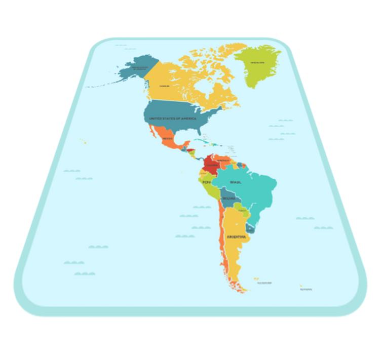 Alfombra vinílica mapamundi mapa mundial educativo - TenVinilo