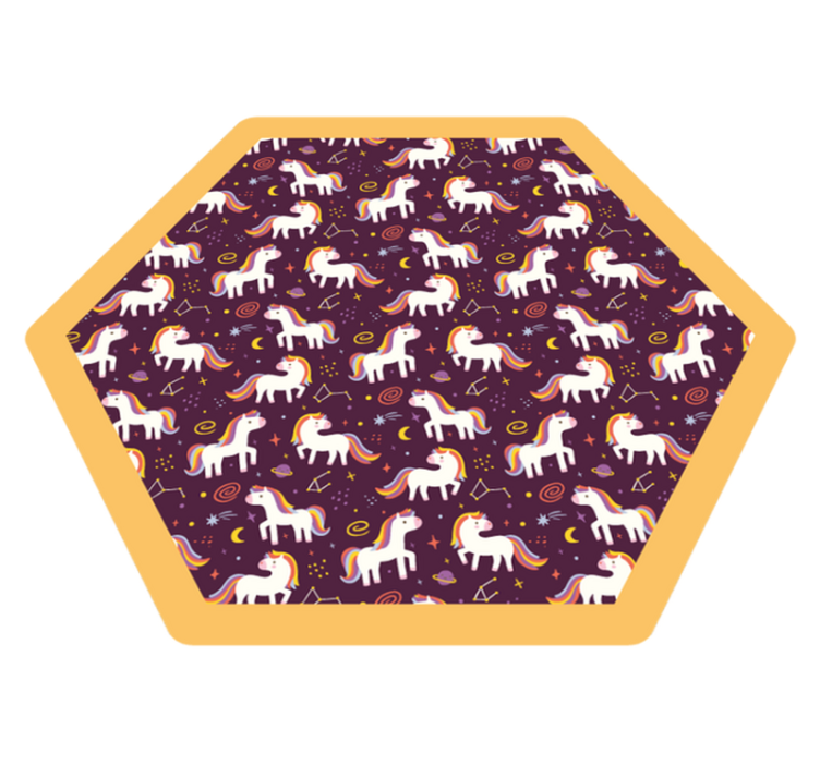 Alfombra vinílica infantil zona de juegos de unicornio - TenVinilo